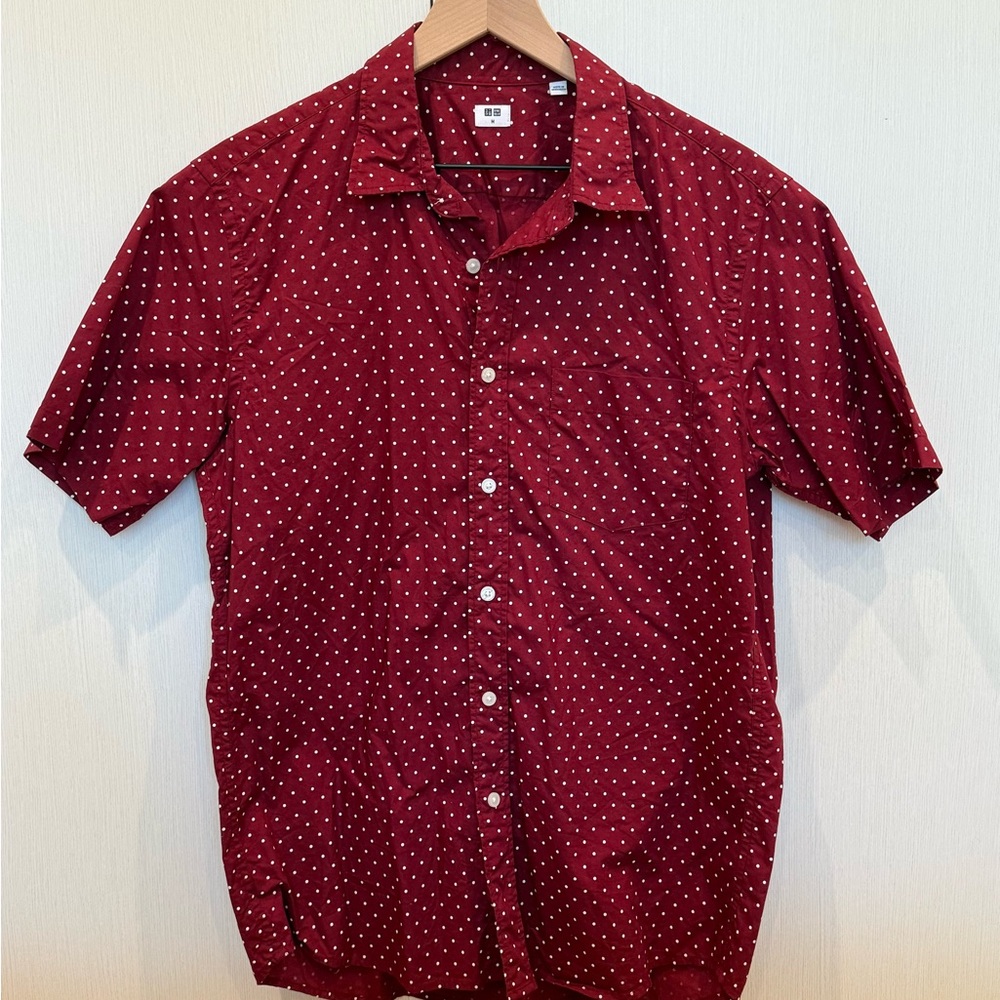 Men's H&M Red Polka Dot Shirt - Medium